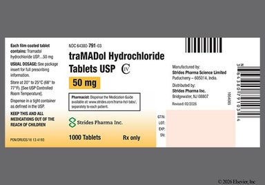 White Oblong T 5 - Tramadol Hydrochloride 50mg Tablet