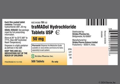 White Oblong T 5 - Tramadol Hydrochloride 50mg Tablet