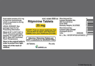 White Round 5L - Rilpivirine 25mg Tablet
