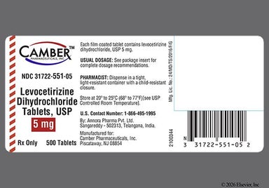 White Round 161 - Levocetirizine 5mg Tablet