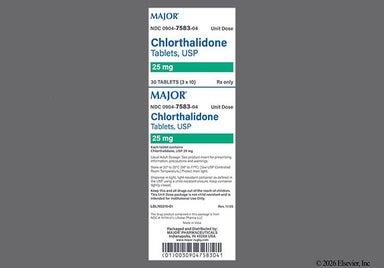 White Round L1 - Chlorthalidone 25mg Tablet