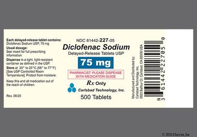 White Round 7 - Diclofenac Sodium 75mg Delayed-Release Tablet