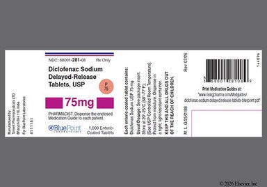 Brown Round P 75 - Diclofenac Sodium 75mg Delayed-Release Tablet