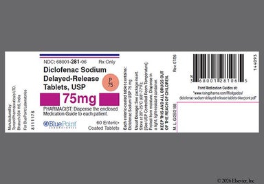 Brown Round P 75 - Diclofenac Sodium 75mg Delayed-Release Tablet