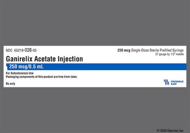 Colorless Not applicable - Ganirelix Acetate 250mcg/0.5mL Prefilled Syringe Solution for Injection
