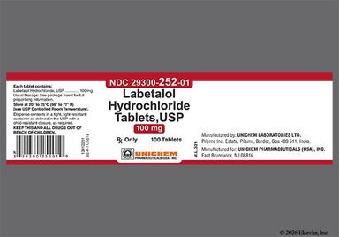White Round U U - Labetalol Hydrochloride 100mg Tablet