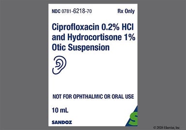 White Not applicable - Ciprofloxacin/Hydrocortisone 0.2%-1% Otic Suspension
