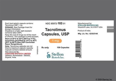 White Capsule C6 1mg - Tacrolimus 1mg Capsule