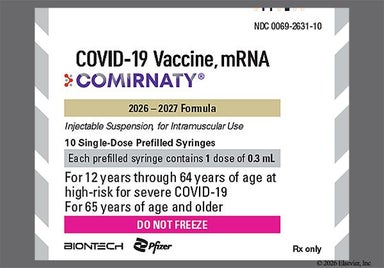White Not applicable - COMIRNATY COVID-19 2026-2027 Formula 30mcg/0.3mL Vaccine Pre-Filled Syringe Suspension for Injection