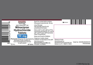 White Oval I14 - Milnacipran Hydrochloride 50mg Tablet