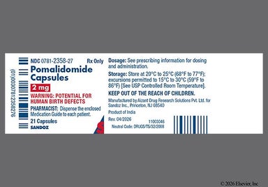 Blue, Orange Capsule 2 mg - Pomalidomide 2mg Capsule