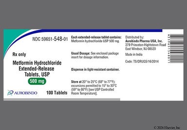 White Oblong 500 - Metformin Hydrochloride 500mg Extended-Release Tablet