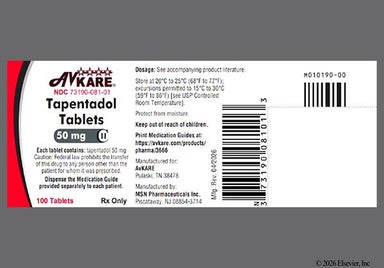 Pink Round 25 - Tapentadol 50mg Tablet