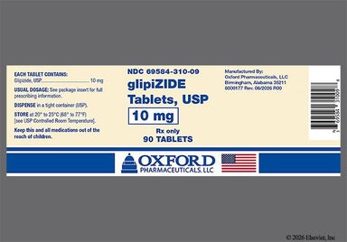 White Round 310 - Glipizide 10mg Tablet
