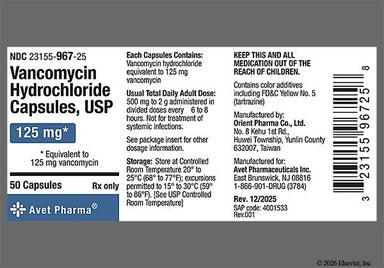 Blue, Yellow Capsule OP 64 OP 64 - Vancomycin Hydrochloride 125mg Capsule