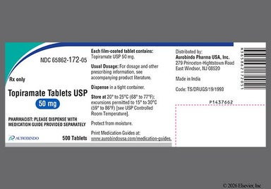 Yellow Round 33 - Topiramate 50mg Tablet