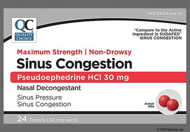 Red Round 44 112 - Quality Choice Sinus Congestion Maximum Strength 30mg Tablet
