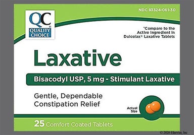 Orange Round 5 - Quality Choice Laxative Overnight Relief 5mg Tablet