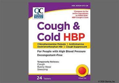 Red Round 44 689 - Quality Choice Cough & Cold HBP 4mg-30mg Tablet