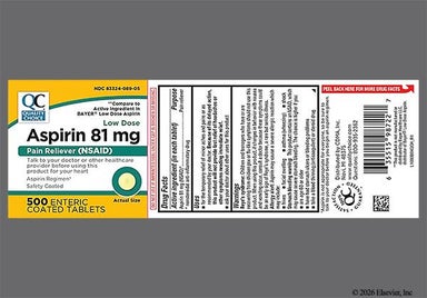 Yellow Round LOGO - Quality Choice Aspirin Low Dose 81mg Enteric Coated Tablet