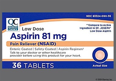 Orange Round - Quality Choice Aspirin Low Dose 81mg Enteric Coated Tablet