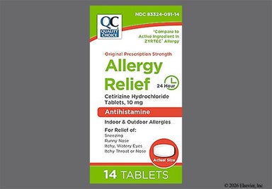 White Rectangular G 4 - Quality Choice Allergy Relief 10mg Tablet