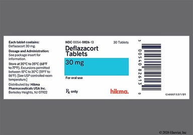 White Oval 72 - Deflazacort 30mg Tablet