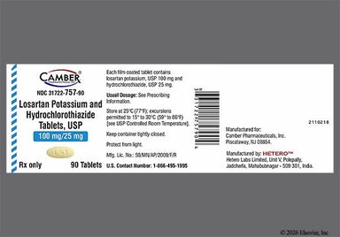 Yellow Oval L43 - Losartan Potassium/Hydrochlorothiazide 100mg-25mg Tablet