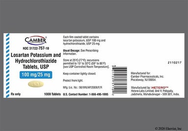 Yellow Oval L43 - Losartan Potassium/Hydrochlorothiazide 100mg-25mg Tablet