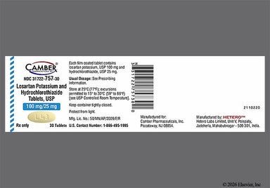 Yellow Oval L43 - Losartan Potassium/Hydrochlorothiazide 100mg-25mg Tablet