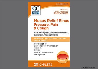 Red Oval AAA 1165 - Quality Choice Mucus Relief Sinus Pressure, Pain & Cough Caplet