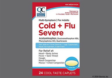 Yellow Oval AAA 1136 - Quality Choice Multi-Symptom Cold + Flu Severe Cool Taste Caplet