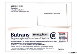Butrans Coupon - Butrans 4 patches of 10mcg carton