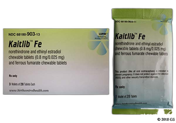 Kaitlib FE Coupon - Kaitlib FE 28 chewable tablets of 0.8mg/25mcg package