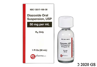 Diazoxide Coupon - Diazoxide 30ml of 50mg/ml bottle of oral suspension