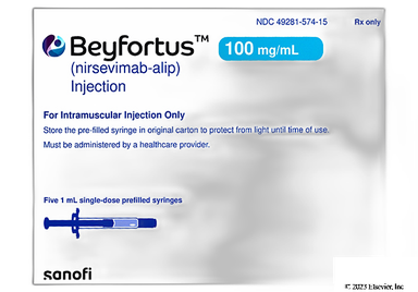 Beyfortus Coupon - Beyfortus five 1ml prefilled syringes of 100mg/ml carton