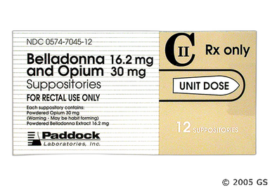 Belladonna/Opium Coupon - Belladonna/Opium 16.2mg/30mg suppository