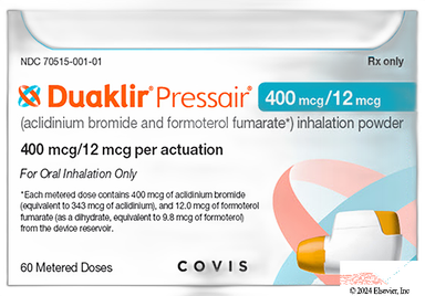 Duaklir Pressair Coupon - Duaklir Pressair 60 metered doses of 400mcg/12mcg inhaler