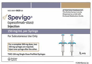 Spevigo Coupon - Spevigo 2 prefilled syringes of 150mg/ml carton