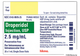 Droperidol Coupon - Droperidol 1ml of 2.5mg/ml vial