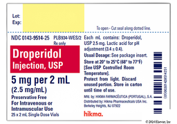 Droperidol Coupon - Droperidol 2ml of 2.5mg/ml vial