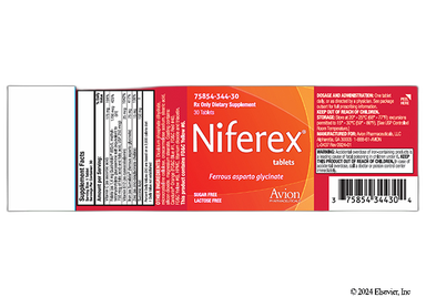 Niferex Coupon - Niferex 30 tablets of 175mg/1700mcg/25mcg bottle