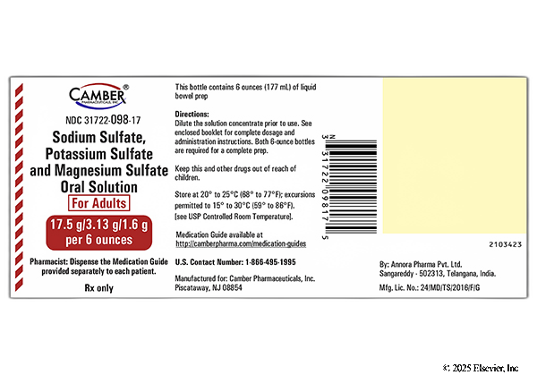 Sodium Sulfate/Potassium Sulfate/Magnesium Sulfate