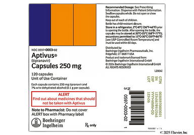 Aptivus Coupon - Aptivus 250mg of  capsule