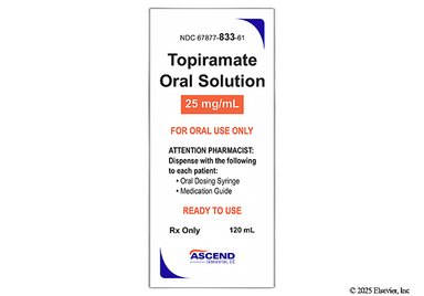 Topiramate Coupon - Topiramate 120ml of 25mg/ml bottle of oral solution