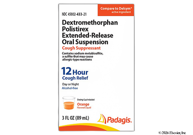 Dextromethorphan Coupon - Dextromethorphan 30mg/5ml bottle of oral suspension