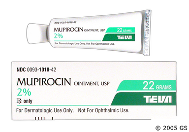 Mupirocin ointment clearance in nose