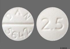 White Round Dan 5642 And 2.5 - Minoxidil 2.5mg Tablet