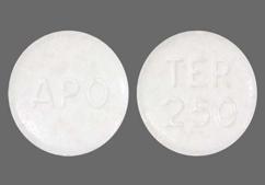 White Round Apo And Ter 250 - Terbinafine Hydrochloride 250mg Tablet