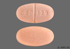 Peach Oval Cor 139 - Methenamine Hippurate 1g Tablet